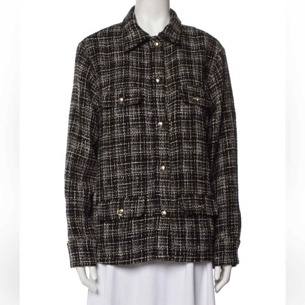 Anine Bing Black and White Tweed Blazer